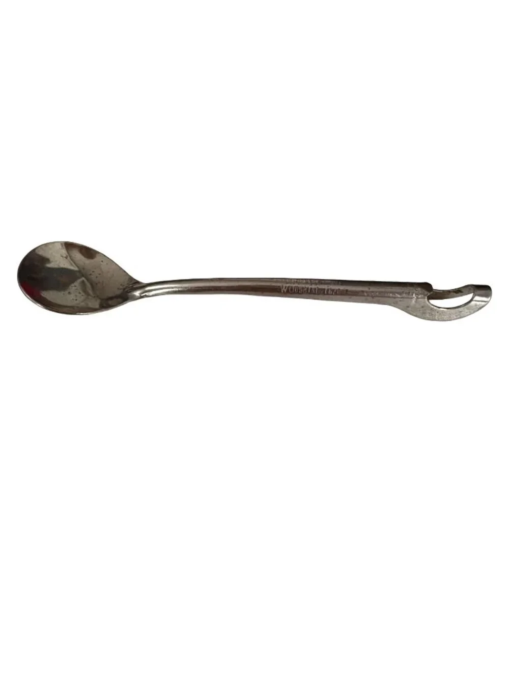 Vintage Woodbine 1620 Stainless Steel Iced Tea Spoon Schuster Funeral Home Adver